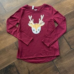 Adorable Cat & Jack Reindeer Top with Sequins